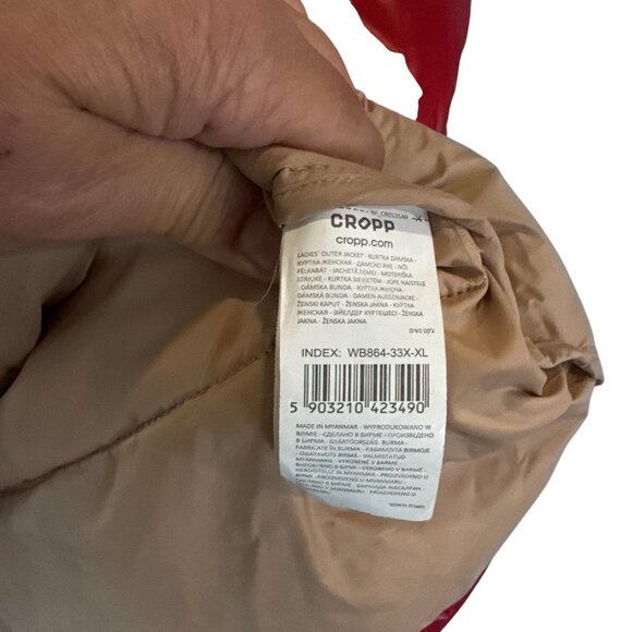 Cropp Red Puffer Jacket Women's XL Hooded Outerwear Winter Coat - Picture 5 of 10
